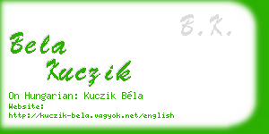 bela kuczik business card