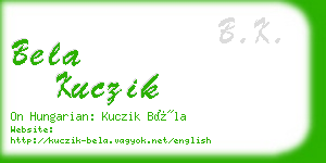 bela kuczik business card